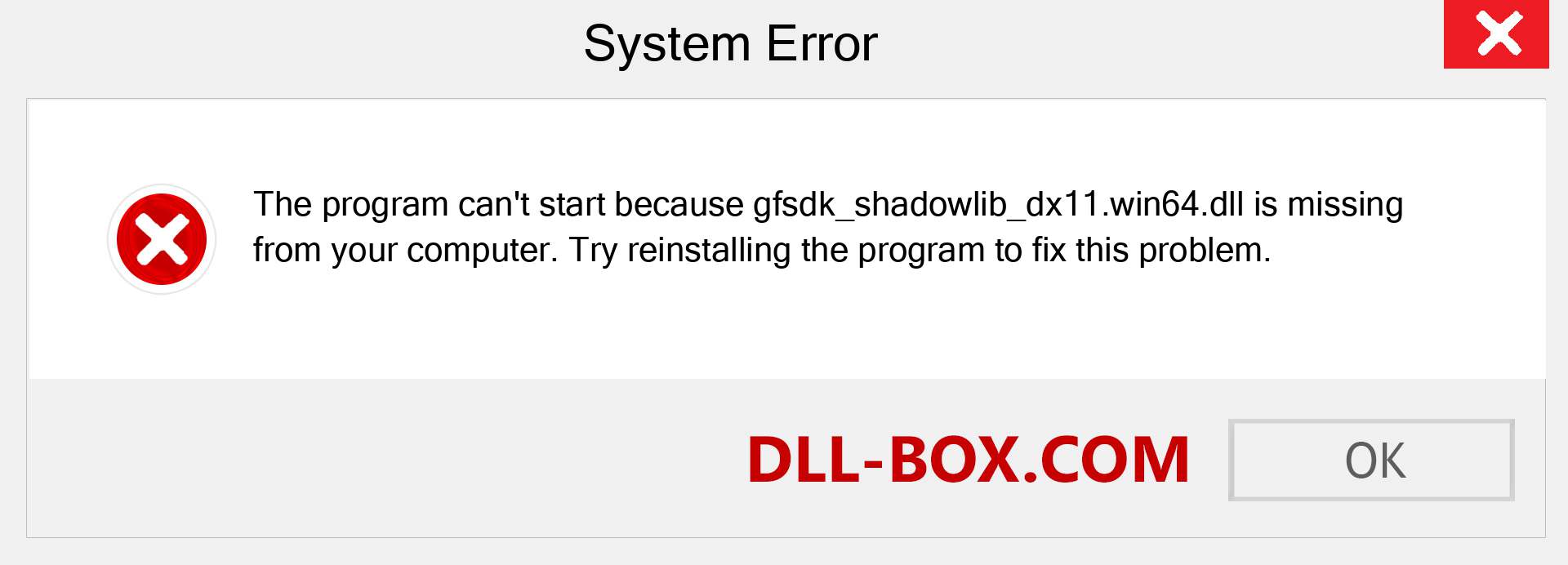  gfsdk_shadowlib_dx11.win64.dll file is missing?. Download for Windows 7, 8, 10 - Fix  gfsdk_shadowlib_dx11.win64 dll Missing Error on Windows, photos, images